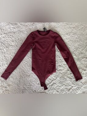 Theory Burgundy Long Sleeve Bodysuit